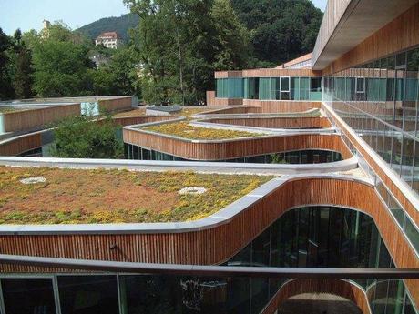 La arquitectura ecológica tiene sus ejemplos (18) Los techos verdes en estos baños termales