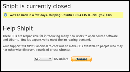 ¿Esto estaba aquí antes? Canonical pide donativos para mantener el servicio ShipIt de Ubuntu