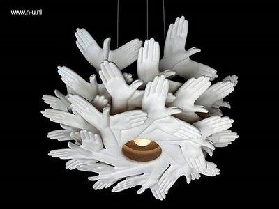 Lámpara colgante de diseño manos Lámpara colgante