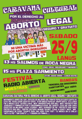 Caravana Cultural por el aborto legal, seguro y gratuito