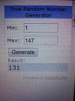 Resultado del primer sorteo del blog Resultado del primer sorteo del blog