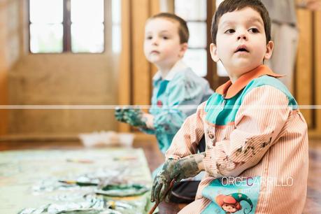 Gran experiencia la de mi primer taller de pintura con los peques, la creatividad es algo innato en los niños.