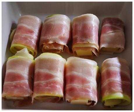 Rollitos de bacon con queso Emmental Rollitos de bacon con queso Emmental