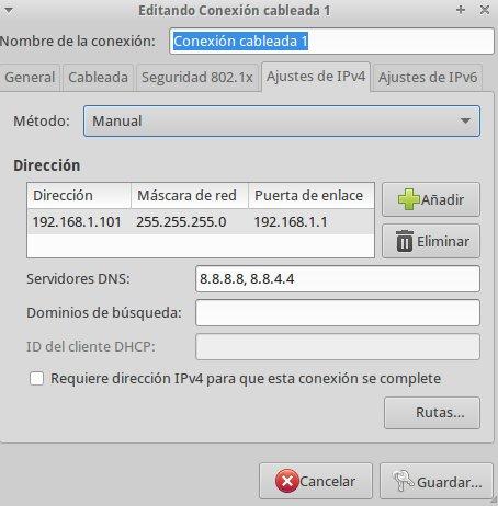 Crear un servidor web virtual con Xubuntu 14.04 – Paso 5 ip-fija-xubuntu5