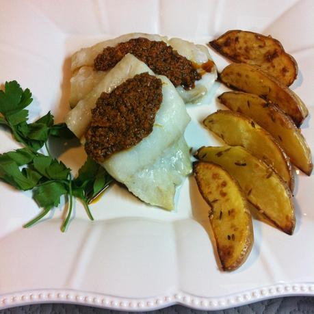 Bacalao Fresco Al Horno Con Pesto Rojo