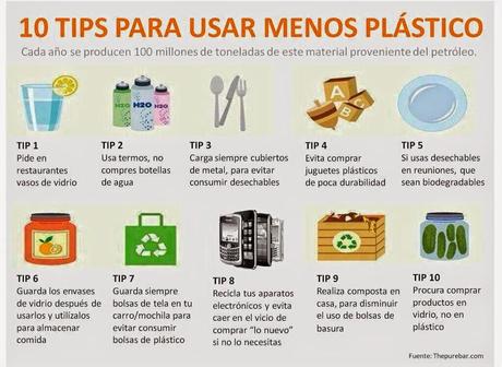 10 TIPS para usar menos plástico #Infografía #Consejos #Ambiental