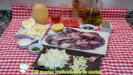 Receta de calamares rellenos en salsa Receta de calamares rellenos en salsa