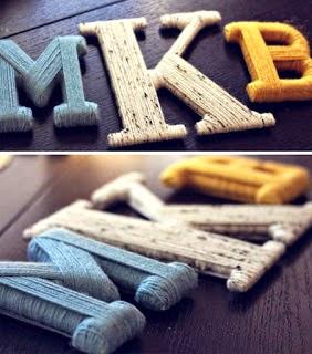 DIY iniciales de los novios: Unas letras con lana muy cucas DIY iniciales de los novios: Unas letras con lana muy cucas