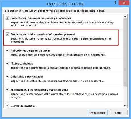 Como borrar tus datos personales en los documentos de Office