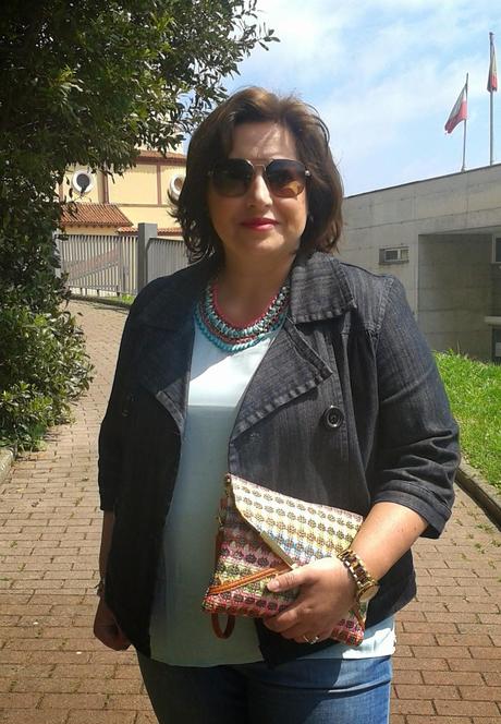 A mi estilo: Maxicollar aguamarina y fucsia A mi estilo: Maxicollar aguamarina y fucsia