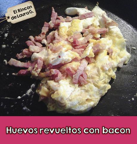 Tosta de huevos revueltos con bacon Tosta de huevos revueltos con bacon