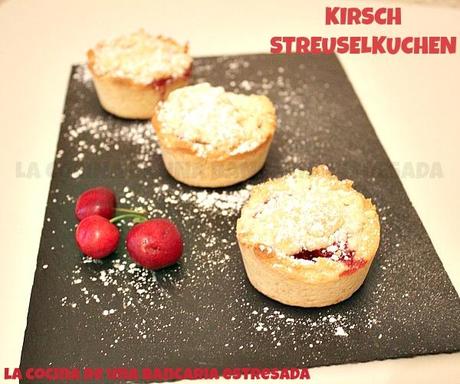 KIRSCH STREUSELKUCHEN (DE CEREZAS), EL SEGUNDO ANIVERSARIO DE DESAFÍO EN LA COCINA KIRSCH STREUSELKUCHEN (DE CEREZAS), EL SEGUNDO ANIVERSARIO DE DESAFÍO EN LA COCINA