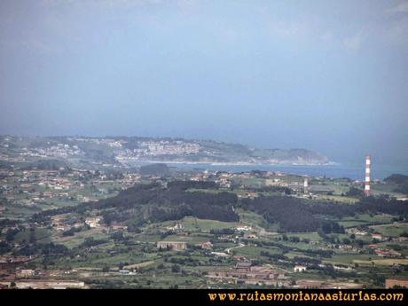 Senda Verde Camocha - Pico Sol - Piles: Vista de Luanco desde el Pico del Sol