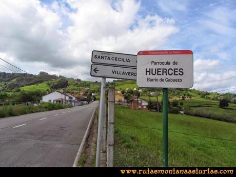 Senda Verde Camocha - Pico Sol - Piles: Parroquia de Huerces, camino al pico del Sol