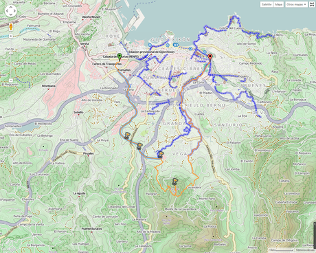 Senda Verde Camocha - Pico Sol - Senda Piles: Mapa de la ruta