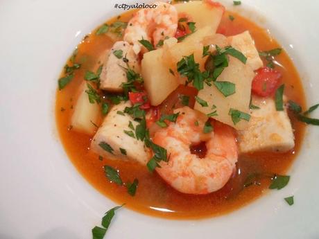 Marmitako de palometa y langostinos Marmitako de palometa y langostinos