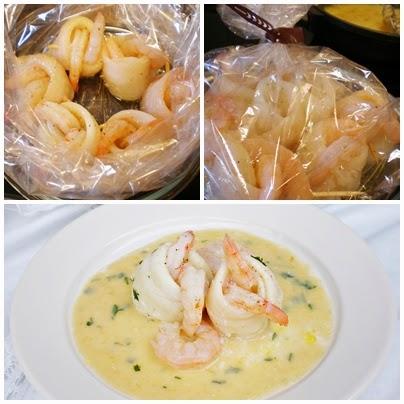 Popietas de lenguado rellenas de langostinos y salsa de puerros Popietas de lenguado rellenas de langostinos y salsa de puerros