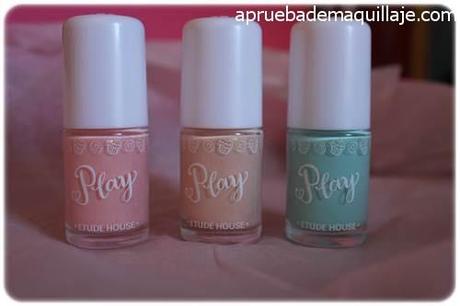 Pink Box de mayo de Etude House Esmaltes de uñas play texture sugar powder nails de Etude House tonos 192,193 y 194