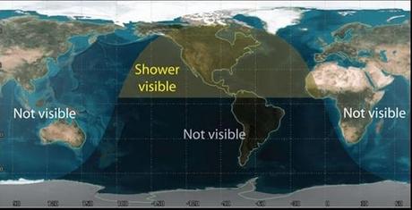 La Tierra atravesará hoy por primera vez un enjambre de desechos procedente de un cometa. Se verán más de 200 meteoritos por hora Zonas donde será visible la lluvia de meteoros