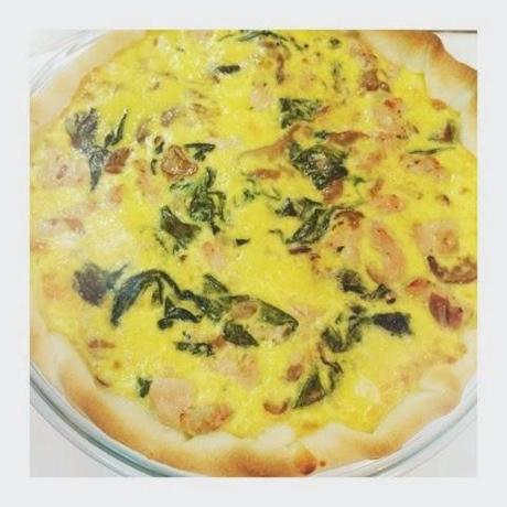 RECETAS Quiché Lorraine de pechuga de pollo, setas y espinacas