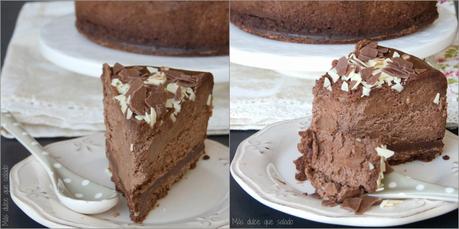 Tarta de queso y chocolate negro para los #asaltablogs Tarta de queso y chocolate negro para los #asaltablogs