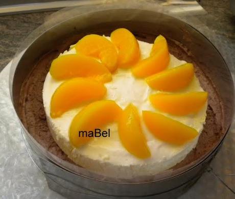 Marquise rellena de crema de melocotón Marquise rellena de crema de melocotón