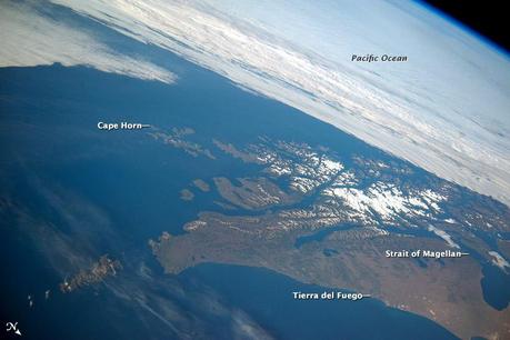 Tierra del Fuego y el Cabo de Hornos desde el espacio Tierra del Fuego y Cabo de Hornos