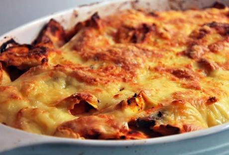 Tortellini gratinados al horno