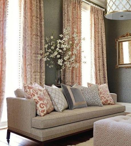 Color topo touch of blush - pink and taupe livingroom