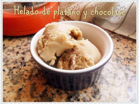 Helado de platano y chocolate