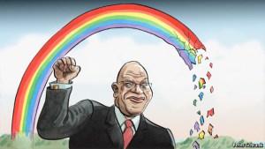 Sudáfrica, el sueño de Mandela sigue siendo un sueño Ilustración de Peter Schrank - The Economist