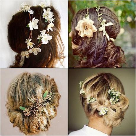 Recogidos y peinados de novia con flores naturales Recogidos y peinados de novia con flores naturales