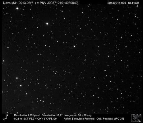 Novas y variables extragalácticas Nova M31 2013-08f_20130911©Rafael Benavides