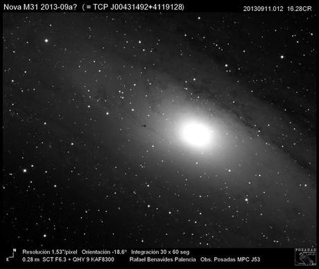 Novas y variables extragalácticas Nova M31 2013-09a_20130911©Rafael Benavides