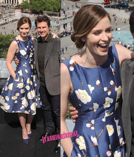 Los looks de Emily Blunt en la gira promocional de Edge of Tomorrow Tom Cruise & Emily Blunt - Trafalgar Photo Call