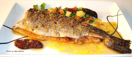 Truchas al horno con tomates secos Truchas al horno con tomates secos