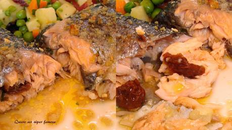 Truchas al horno con tomates secos Truchas al horno con tomates secos