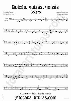 Quizás quizás quizás de Osvaldo Forrés partitura para Violonchelo y Fagot Música de Boleros Tubepartitura Quizás quizás quizás de Osvaldo Forrés partitura para Violonchelo y Fagot Música de Boleros
