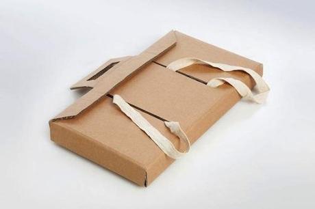 Mochila escolar de cartón que se transforma en mesa mochila escolar de cartón con forma de caja y asas