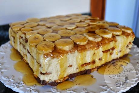 TARTA FACIL DE GALLETAS, PLATANO Y CARAMELO