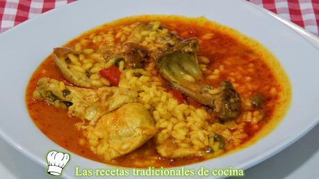 Arroz caldoso de pollo y conejo