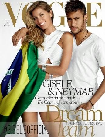 Gisele Bündchen y Neymar  en portada de Vogue Brasil para el Mundial