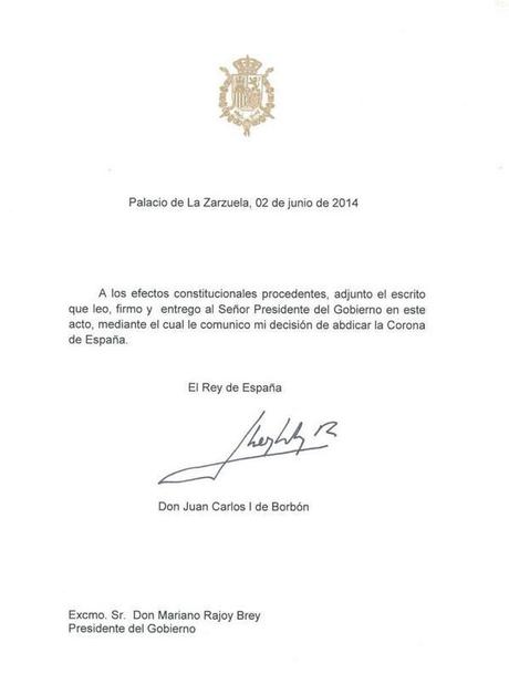 Abdica Don Juan Carlos I Rey de España