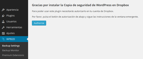 Autorizar aplicación WordPress a Dropbox copia-seguridad-wordpress