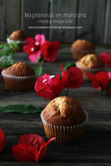 Magdalenas de manzana, receta mejorada. Magdalenas de manzana, receta mejorada.