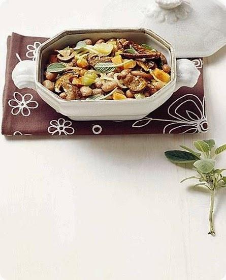 Fagioli con funghi porcini e verdure