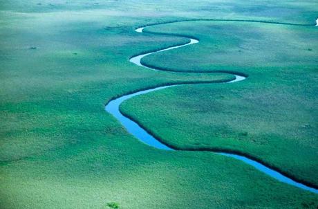 Vista aérea del río Okavango