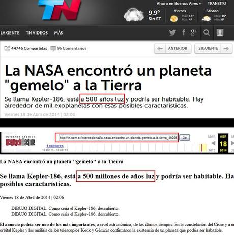 El Día del Periodista y el desafío de acortar distancias siderales Probablemente al igual que otros medios, TN eliminó el error que cometió en abril, sin pronunciarse al respecto.