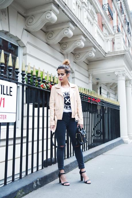 HERE AND NOW London-Street_Style-Sandro_Paris-Biker-Ripped_Jeans-13