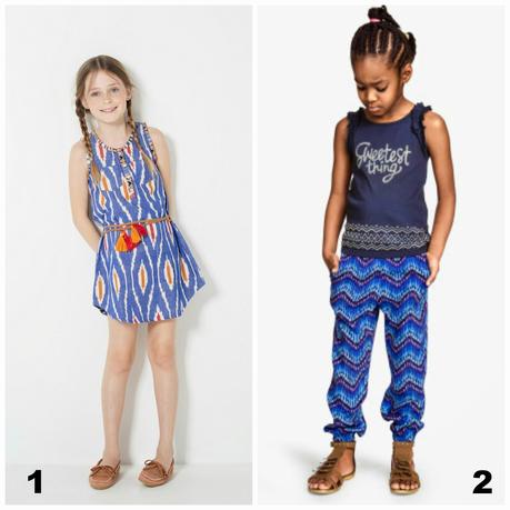 collage Ikat moda niños